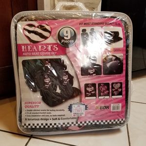 Girly car seat covers, 2 bucket seats and rear 1 c